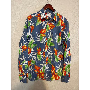 Men’s Poggianti 1958 Luxury Hawaiian Floral Cruise Burton Down Size 17